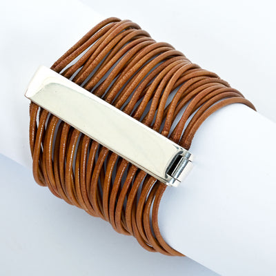 Tane Leather and Silver Bracelet