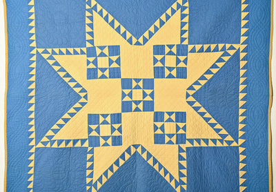 Amish Stars within Feathered Star Quilt