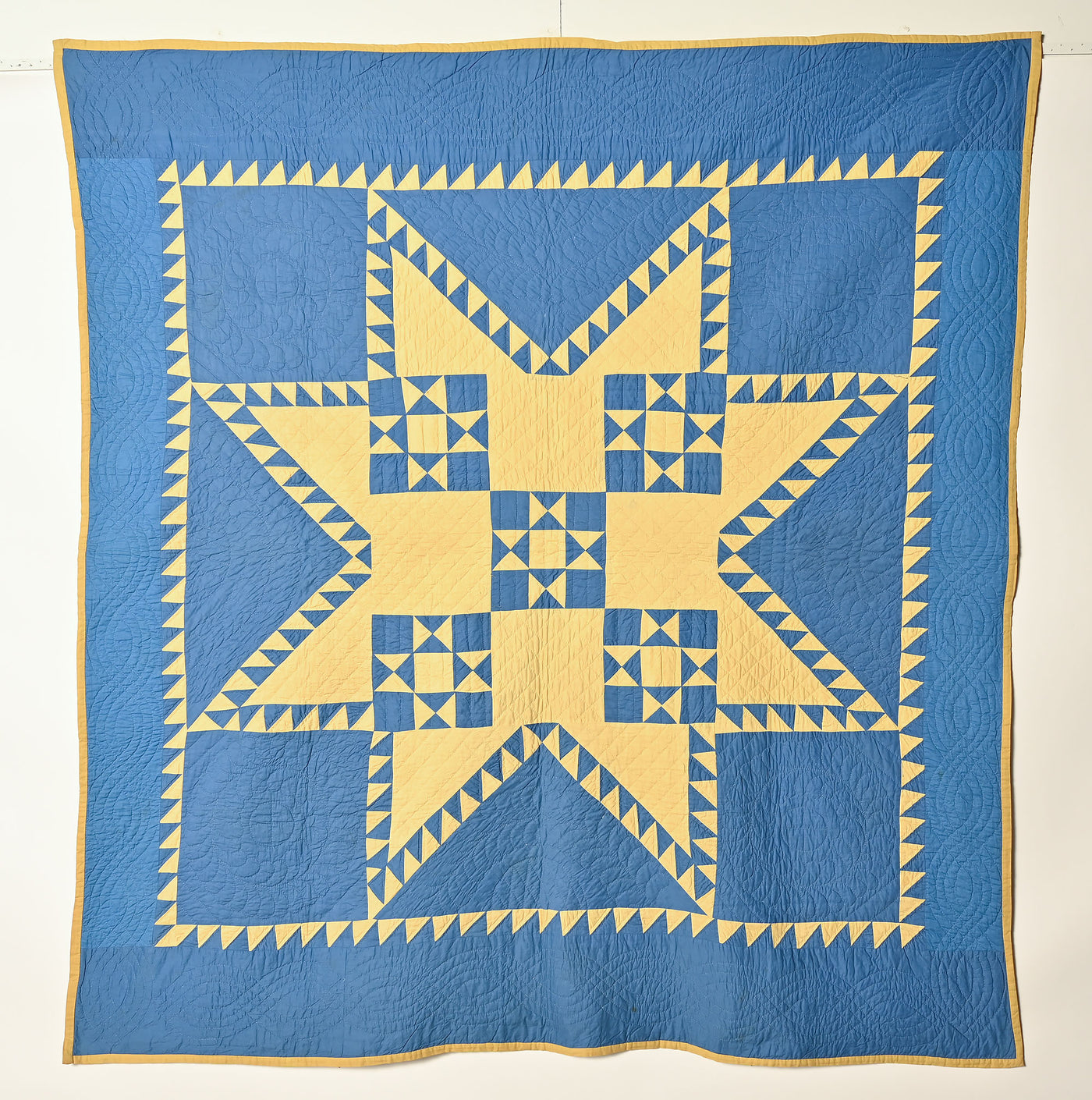 Amish Stars within Feathered Star Quilt