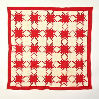 Red Feathered Stars Quilt