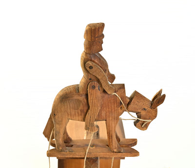 Wood Pull Toy of Soldier on Horse