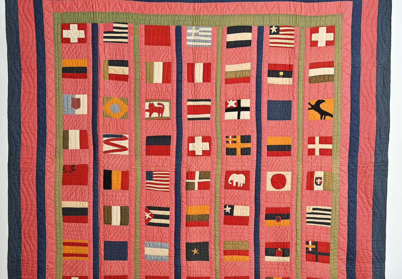 Philadelphia Centennial Exhibition Flags of the World Quilt