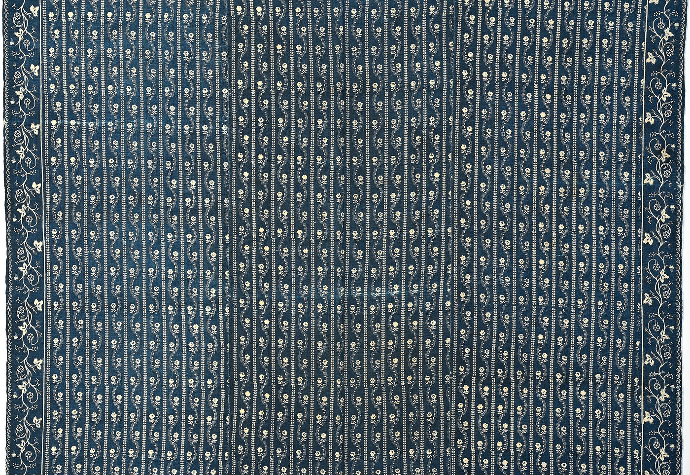 Blue Resist  Linen Coverlet: Circa 1800
