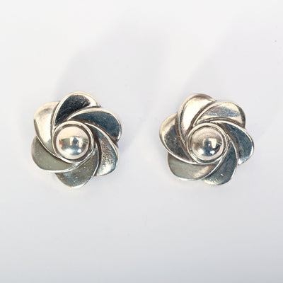 Kieselstein Cord Silver Stylized Flower Earrings