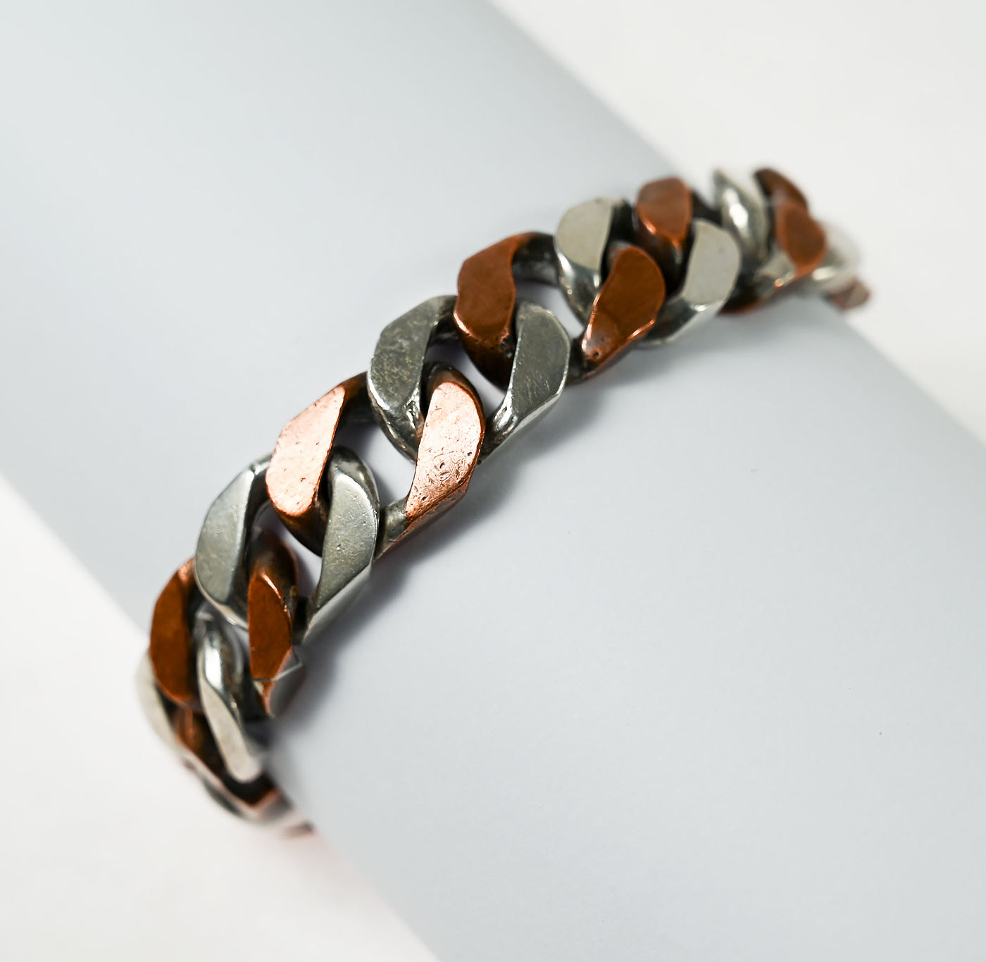 Silver and Copper ID Link Bracelet