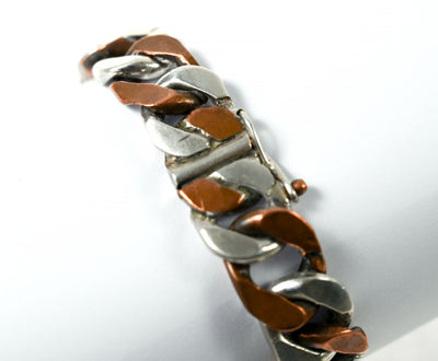 Silver and Copper ID Link Bracelet