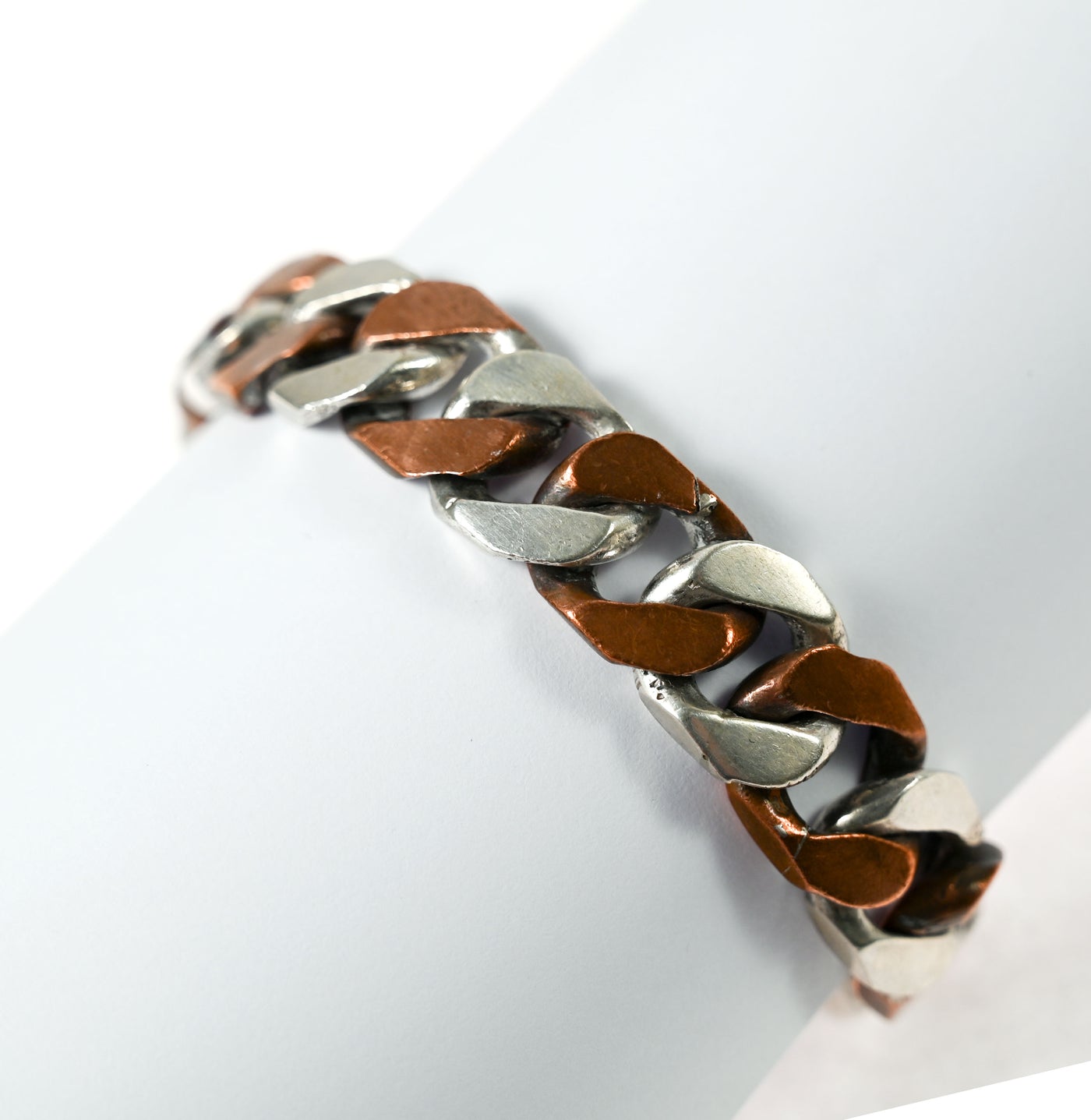 Silver and Copper ID Link Bracelet