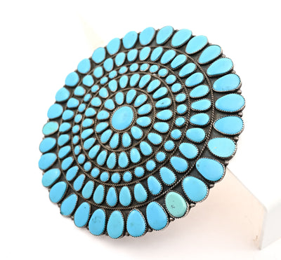Navajo Turquiose and Silver Medallion Pendant/ Brooch