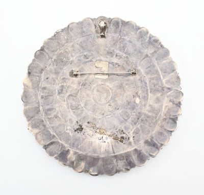 Navajo Turquiose and Silver Medallion Pendant/ Brooch