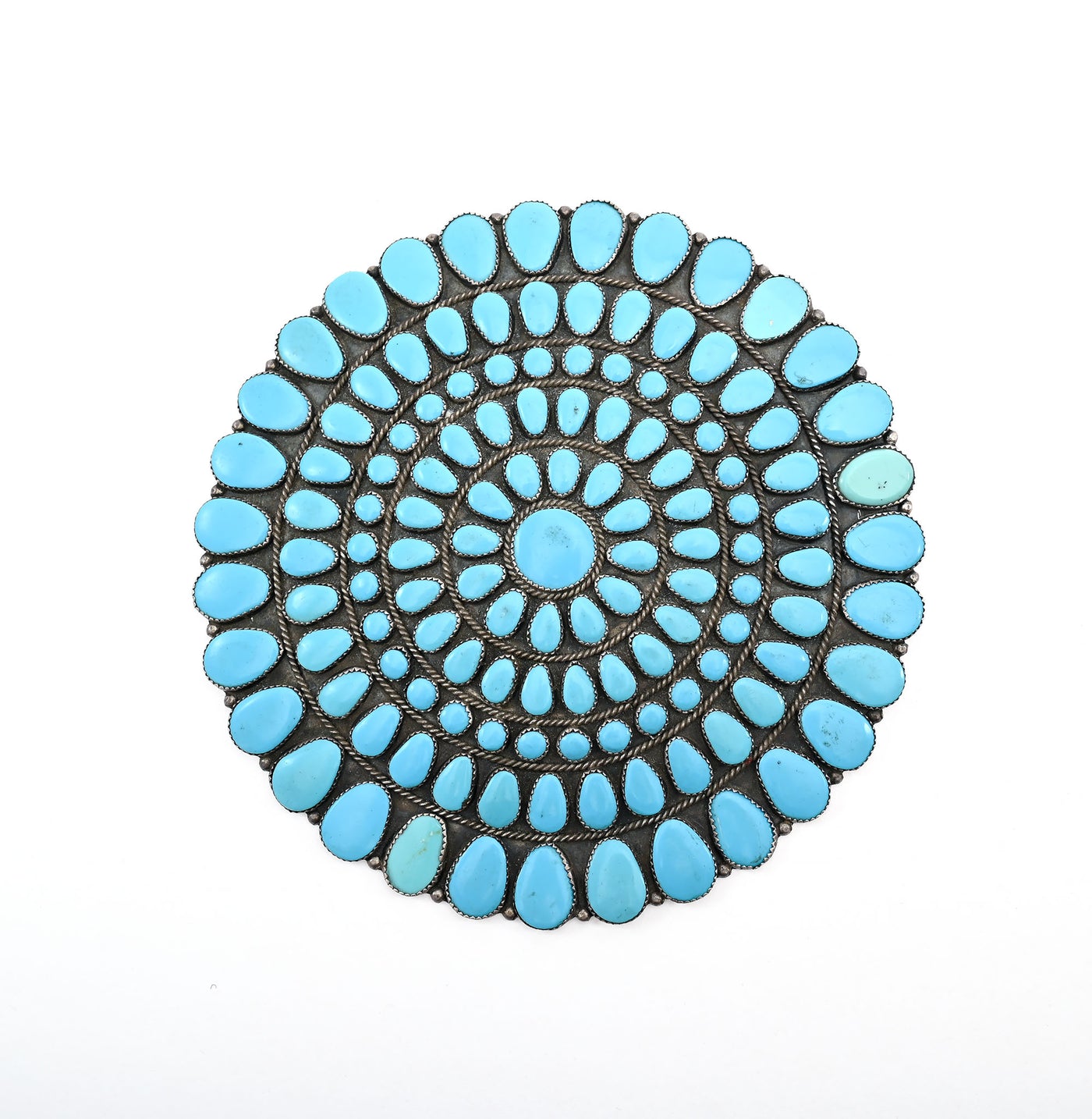Navajo Turquiose and Silver Medallion Pendant/ Brooch