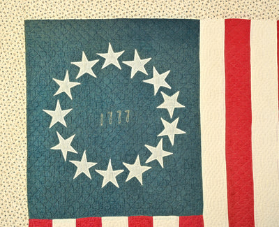 Patriotic American Flag Quilt dated 1777