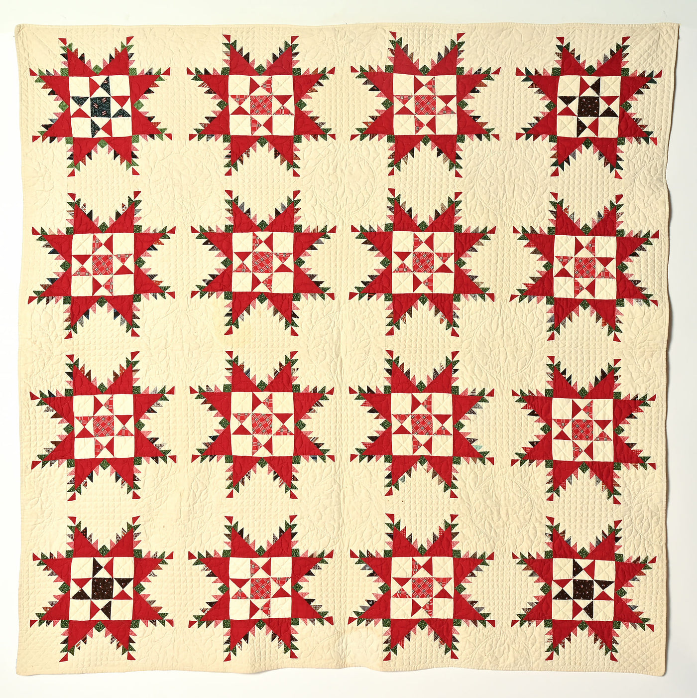 Feathered Stars Antique Quilt