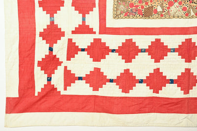 Log Cabin Quilt with Abstract Center