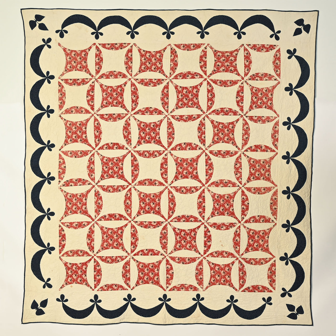 Orange Peel Quilt; Circa 1850