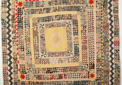 Concentric Frames Quilt with Sunburst Center