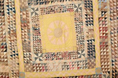 Concentric Frames Quilt with Sunburst Center