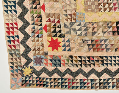 Concentric Frames Quilt with Sunburst Center