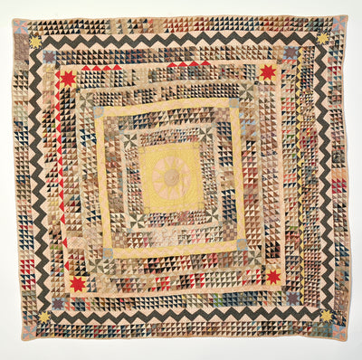 Concentric Frames Quilt with Sunburst Center