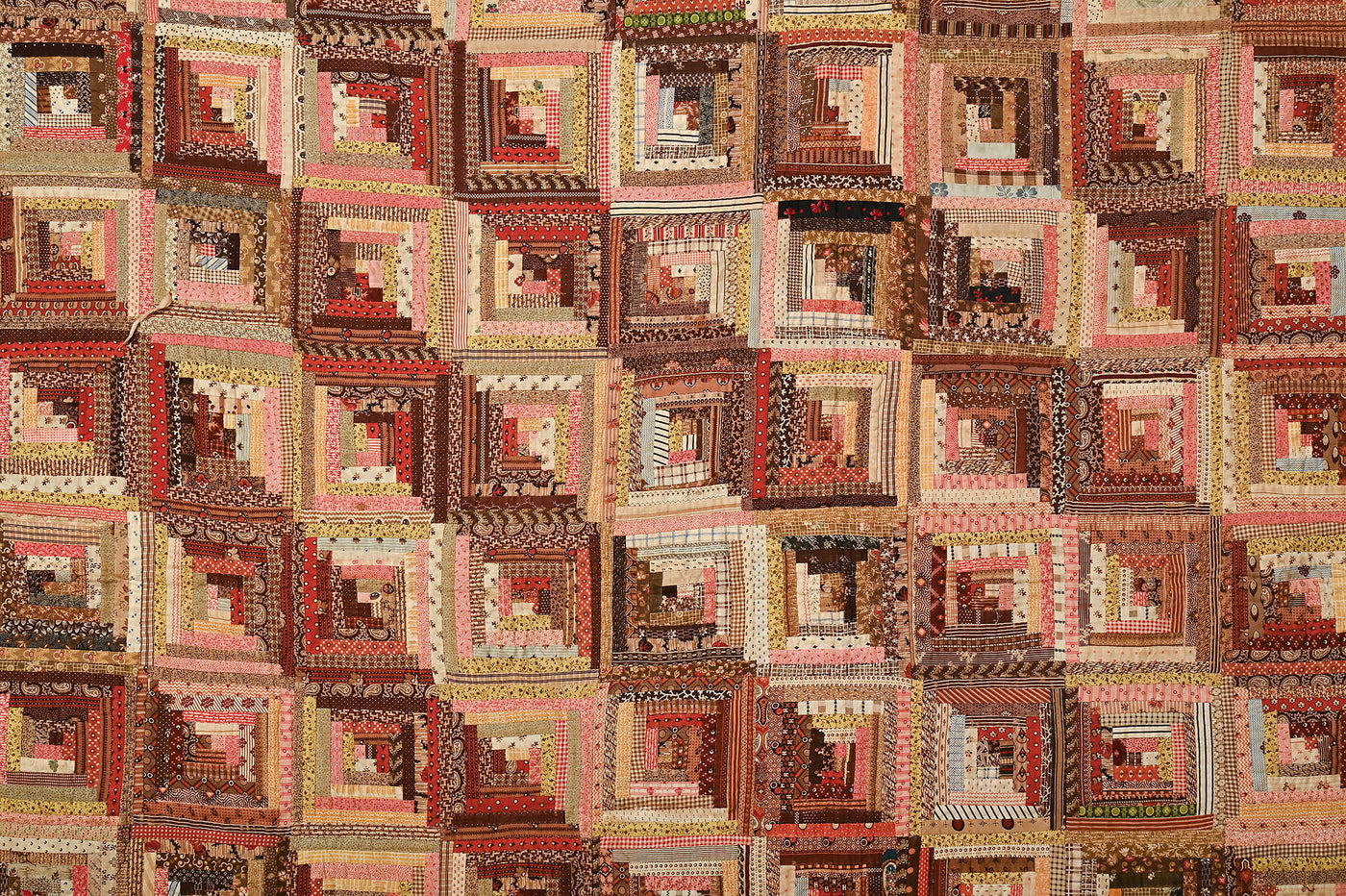 Straight Furrows Log Cabin Quilt