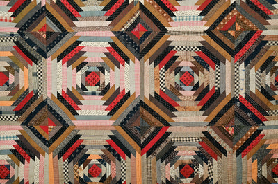 Windmill Blades Log Cabin Quilt