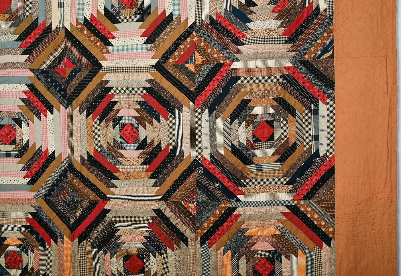 Windmill Blades Log Cabin Quilt