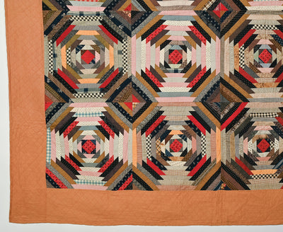 Windmill Blades Log Cabin Quilt