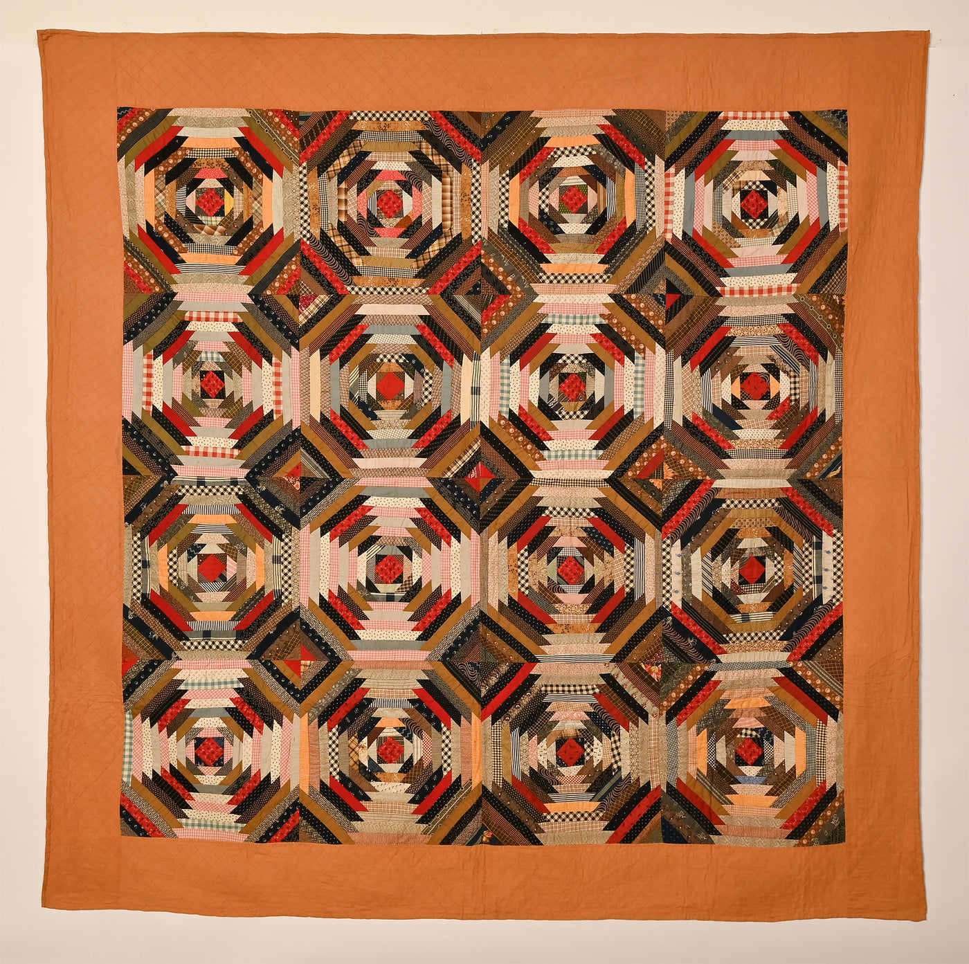 Windmill Blades Log Cabin Quilt