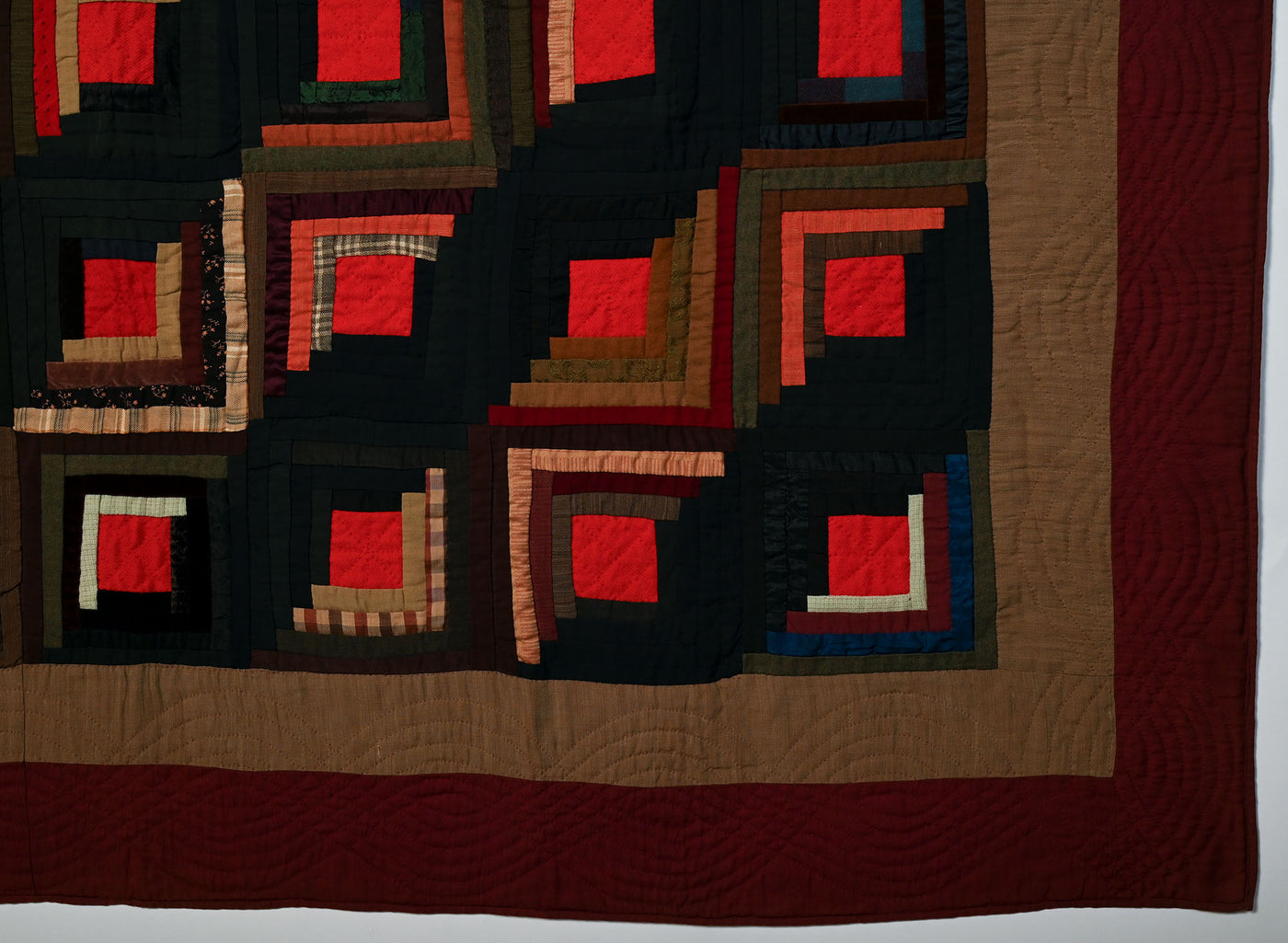 Straight Furrows Log Cabin Quilt