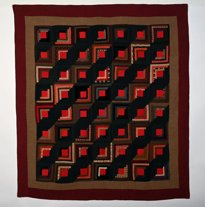 Straight Furrows Log Cabin Quilt