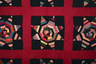 Amish String Stars Quilt Dated 1898