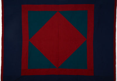 Lancaster County  Amish Diamond in Square Quilt