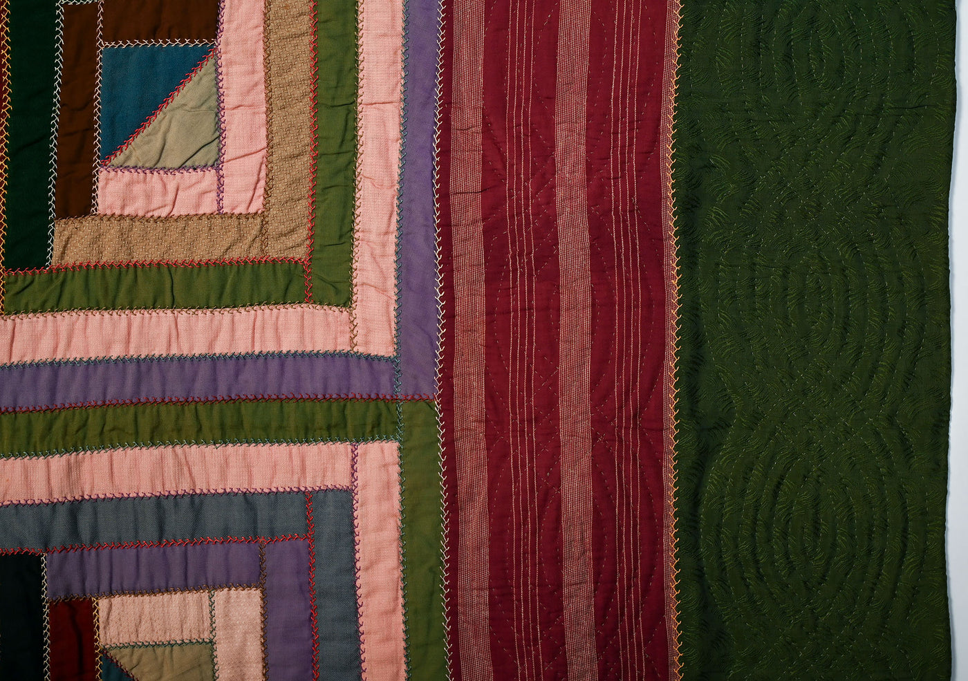 Mennonite Light and Dark Log Cabin Quilt