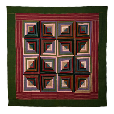 Mennonite Light and Dark Log Cabin Quilt
