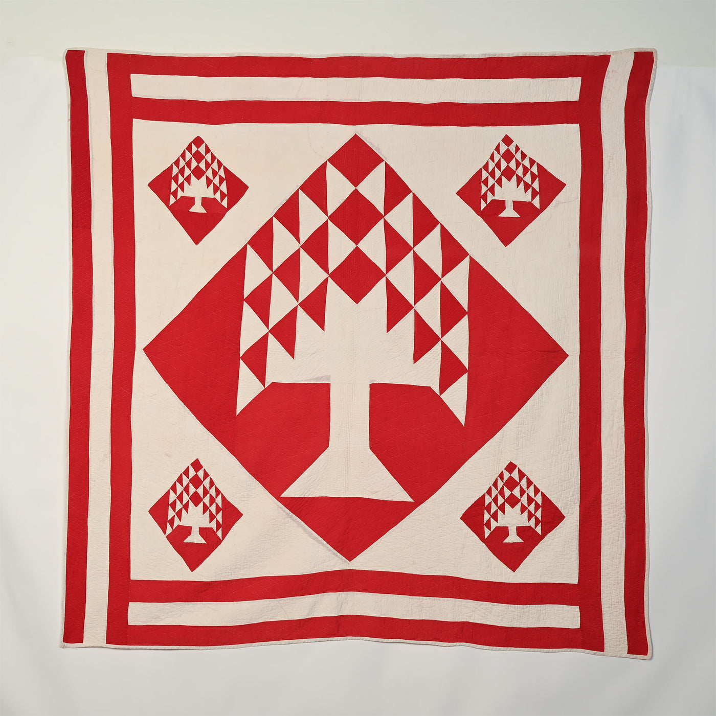 Red Tree Quilt with Saplings