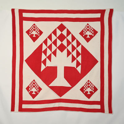 Red Tree Quilt with Saplings