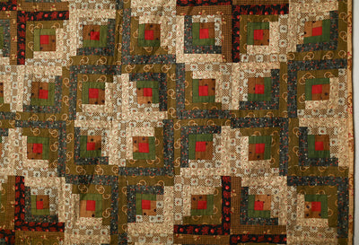 Light and Dark Log Cabin Quilt