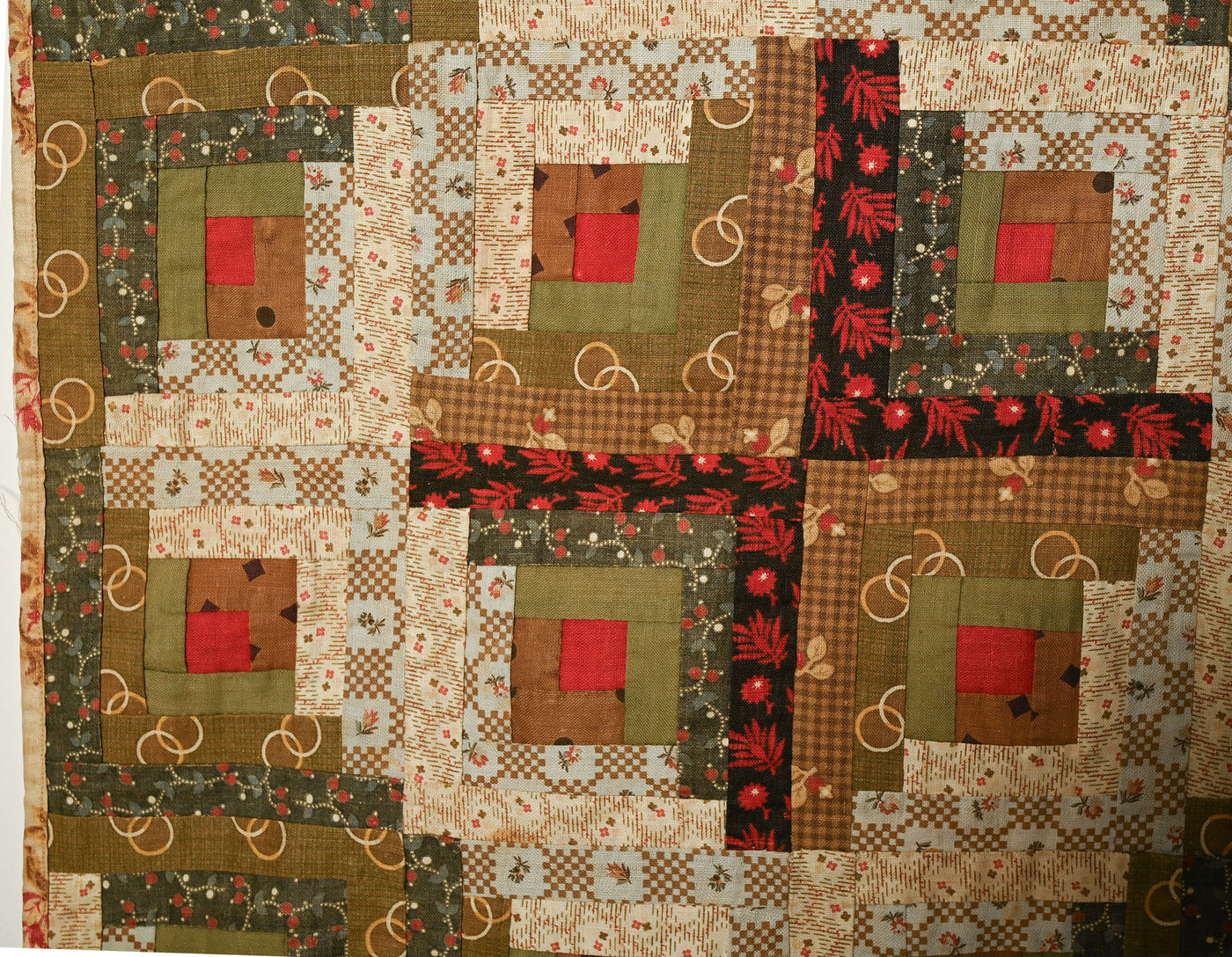 Light and Dark Log Cabin Quilt