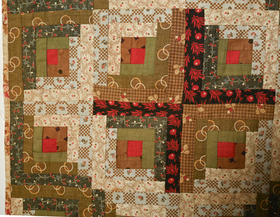 Light and Dark Log Cabin Quilt