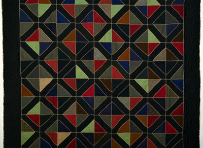 Light and Dark Diamonds Quilt with Embroidery