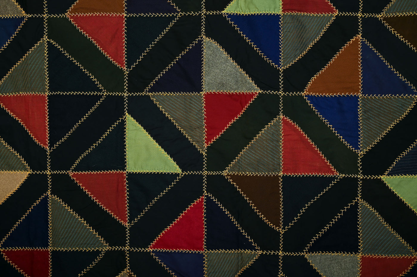 Light and Dark Diamonds Quilt with Embroidery