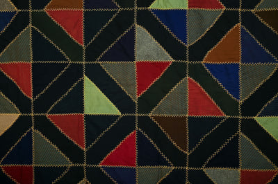 Light and Dark Diamonds Quilt with Embroidery