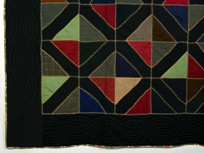 Light and Dark Diamonds Quilt with Embroidery