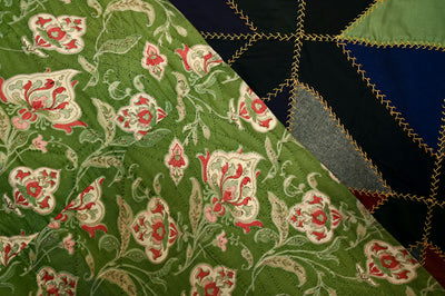 Light and Dark Diamonds Quilt with Embroidery