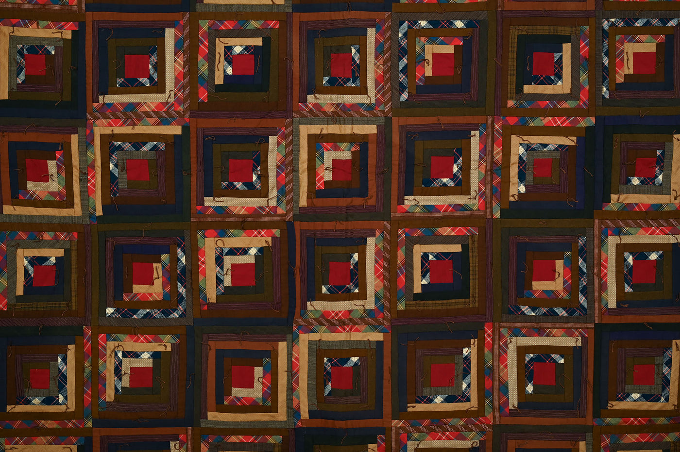 Straight Furrows Log Cabin Quilt
