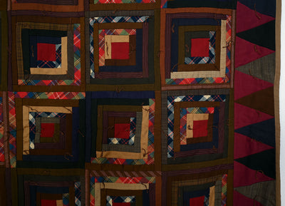 Straight Furrows Log Cabin Quilt
