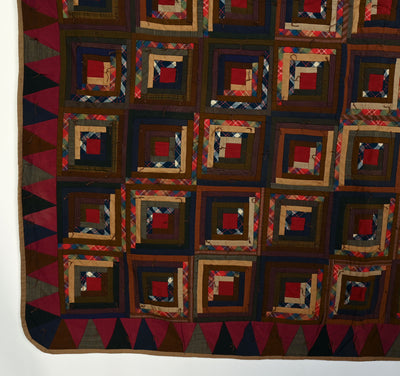 Straight Furrows Log Cabin Quilt