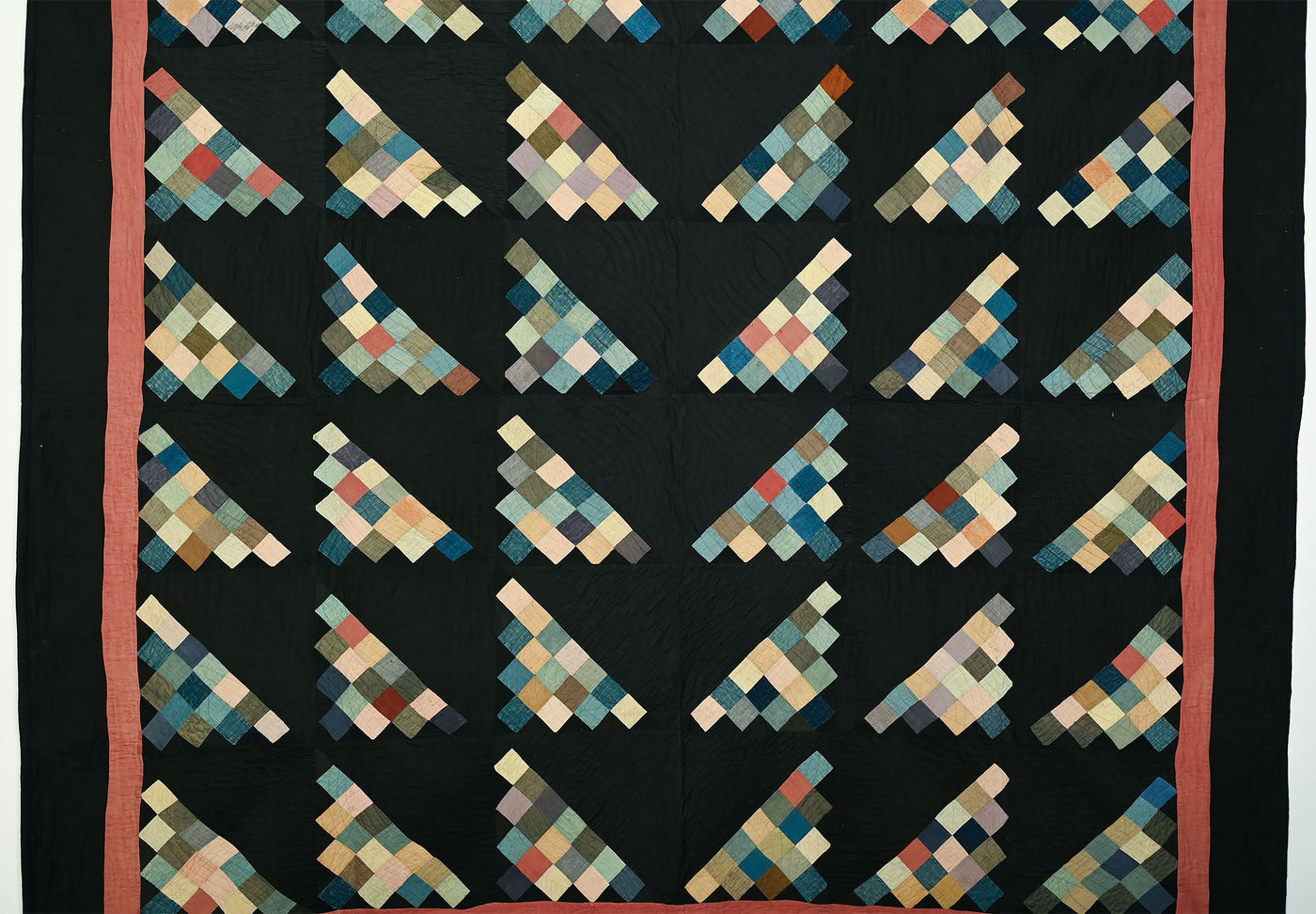 Ohio Amish 16 Patch on Diagonal Quilt
