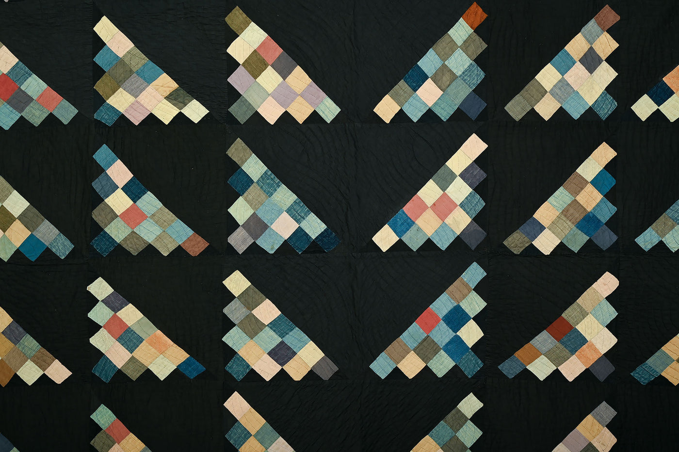 Ohio Amish 16 Patch on Diagonal Quilt