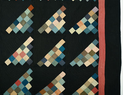 Ohio Amish 16 Patch on Diagonal Quilt