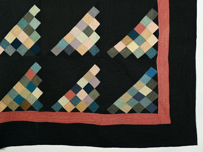 Ohio Amish 16 Patch on Diagonal Quilt